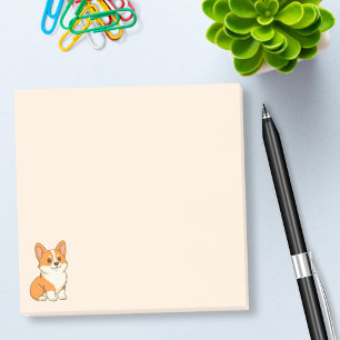 Cute Corgi Dog Beige Post-it Notes