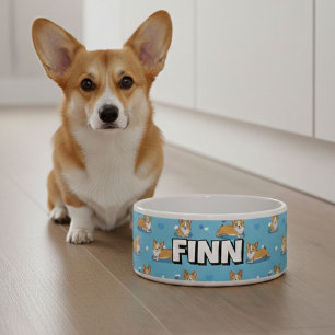 Cute Corgi Dog Bowls   Personalized Puppy