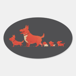 Cute Corgi Dog Family – Baby Quote Baby Bib Oval Sticker