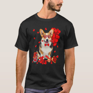 Cute Corgi Dog Funny Heart Valentine's Day Dog Mum T-Shirt