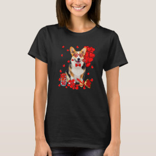 Cute Corgi Dog Funny Heart Valentine's Day Dog Mum T-Shirt