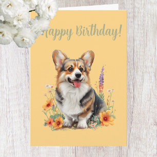 Cute Corgi Dog Lover Birthday Card
