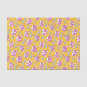 Cute Corgi Dog Lover Heart Pattern Valentine's Day Tissue Paper