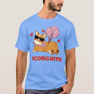Cute Corgi Dog Lover Incorgnito Pun Funny  T-Shirt