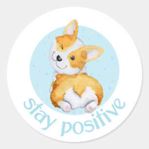 Cute Corgi Dog Puppy Classic Round Sticker
