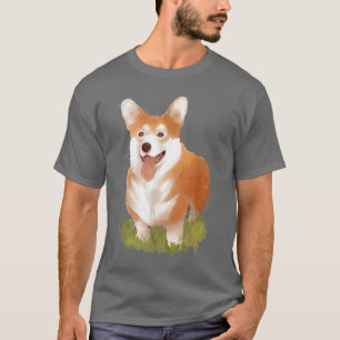 Cute Corgi Dog Watercolour Pet  T-Shirt