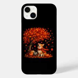 Cute Corgi Dog with Fall Leaves Forest Autumn Case-Mate iPhone 14 Plus Case