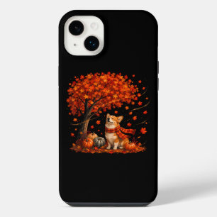 Cute Corgi Dog with Fall Leaves Forest Autumn iPhone 14 Plus Case
