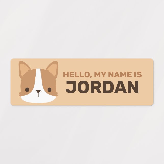 Cute Corgi Dog with Personalised Name (Design 1)