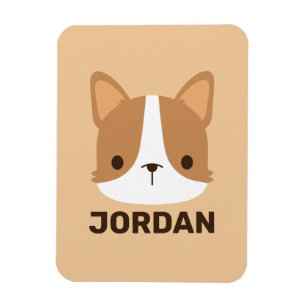 Cute Corgi Dog with Personalised Name Magnet