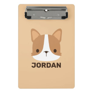 Cute Corgi Dog with Personalised Name Mini Clipboard
