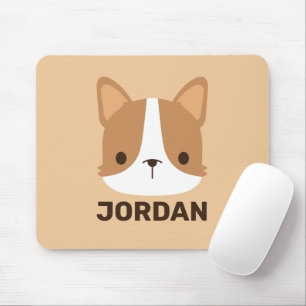 Cute Corgi Dog with Personalised Name Mouse Pad