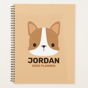 Cute Corgi Dog with Personalised Name Planner