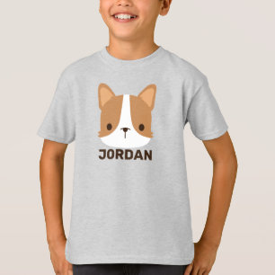 Cute Corgi Dog with Personalised Name  T-Shirt