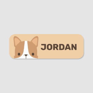 Cute Corgi Dog with Personalised Name Tag