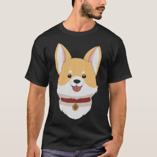 Cute Corgi Dog With Red Collar 378 T-Shirt