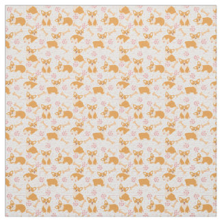 Cute corgi dogs fabric