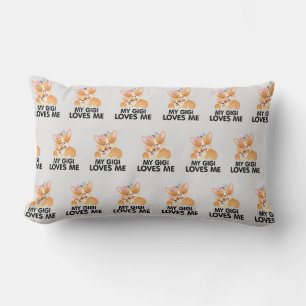 Cute Corgi Dogs - My Gigi Loves Me Lumbar Cushion