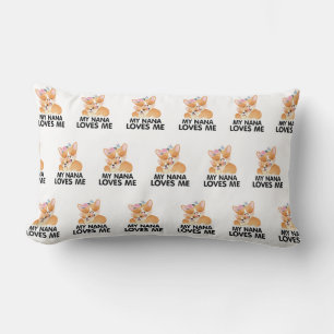 Cute Corgi Dogs - My Nana Loves Me Lumbar Cushion
