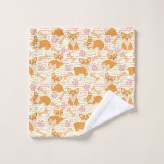 Cute corgi dogs wash cloth