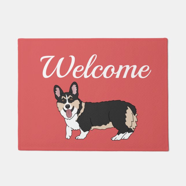 Cute Corgi  Doormat (Front)