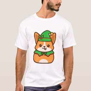 Cute Corgi Elf Christmas T-Shirt