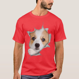 Cute Corgi Face Inside Pembroke Welsh Corgi Lovers T-Shirt