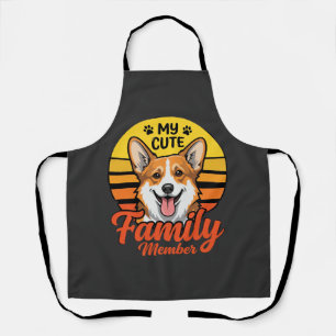 Cute Corgi Family Member Dog Lover Apron