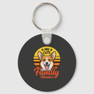 Cute Corgi Family Member Dog Lover Key Ring