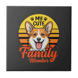 Cute Corgi Family Member Dog Lover Tile