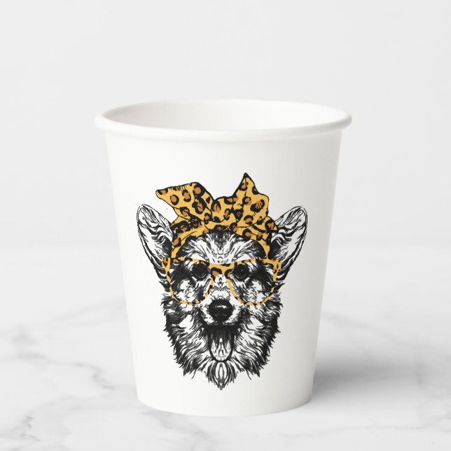 Cute Corgi Funny Dog Lover Gift Paper Cups (Front)