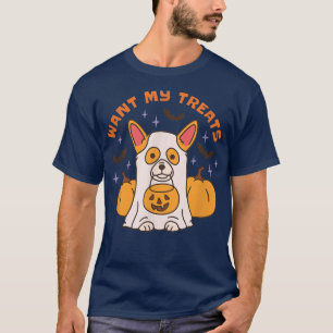 Cute Corgi Halloween ghost bats girl boy men woman T-Shirt