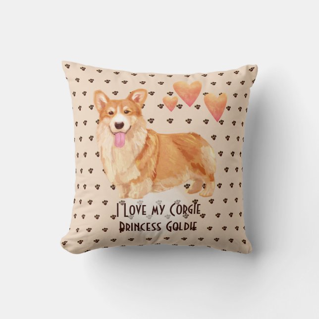 Cute Corgi Illustration Pic Custom Gift Decor Cushion (Front)