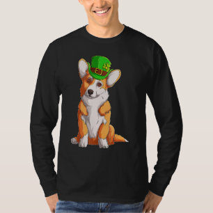 Cute Corgi Irish Pub Clover Lover St Patrick's Day T-Shirt