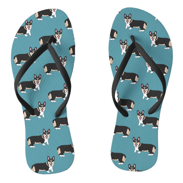 Cute Corgi  Jandals (Footbed)
