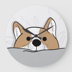Cute Corgi Large Clock