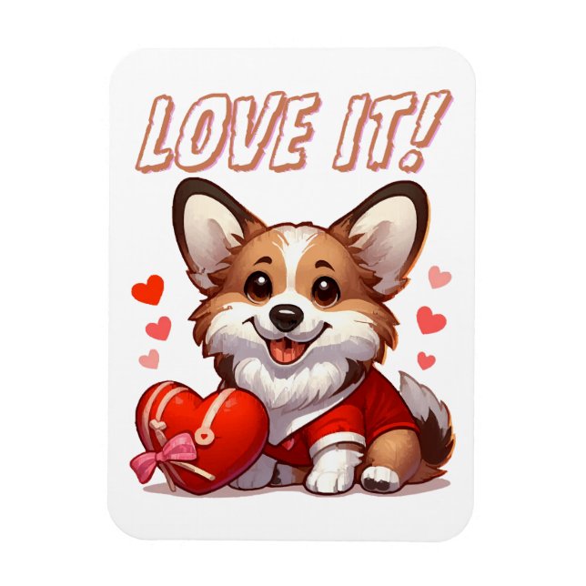 Cute Corgi Love Magnet (Vertical)