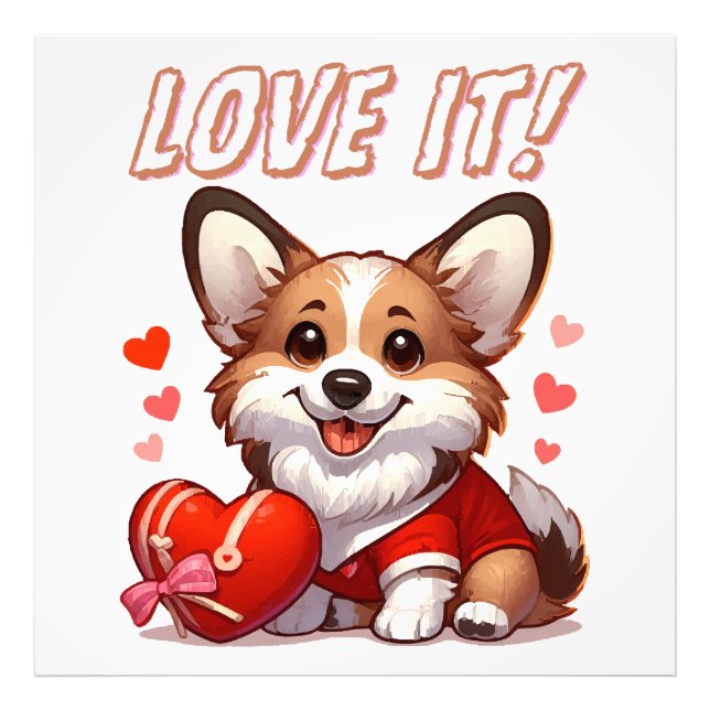 Cute Corgi Love Photo Print (Front)
