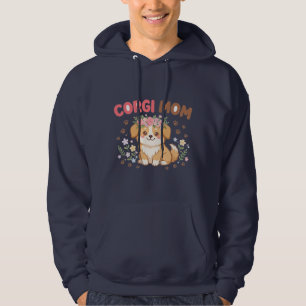 Cute Corgi Mum Flower Crown Dog Gift Hoodie