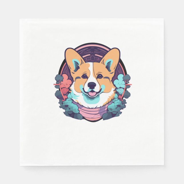 Cute corgi   napkin (Front)