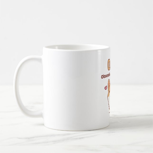 Cute Corgi Obsessive Corgi Disorder Funny Coffee Mug (Left)