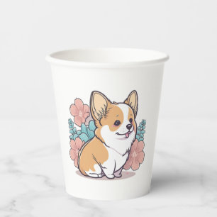 cute corgi paper cups