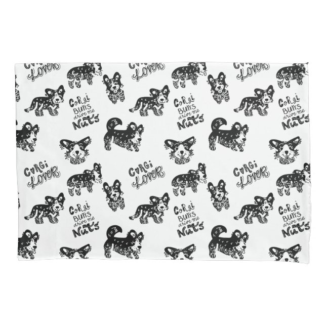 Cute Corgi Pattern Pillowcase (Front)