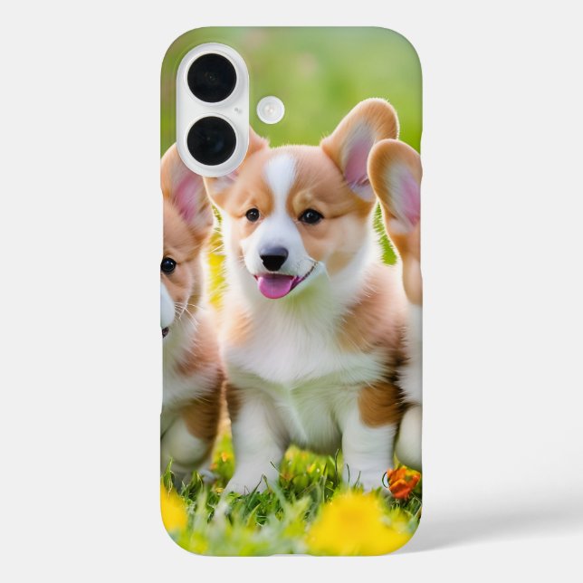Cute Corgi Playing in the Grass Case-Mate iPhone Case (Back)