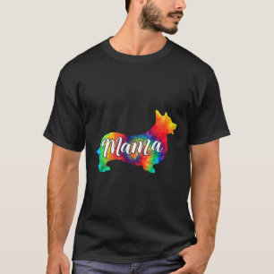 Cute Corgi Psychedelic Art Hippy Dog Mama T-Shirt
