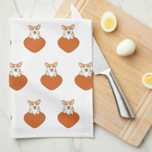 Cute Corgi Puppy Dog Tea Towel