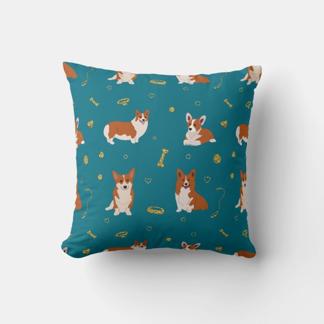 Cute Corgi Puppy Dogs Cushion (Front)