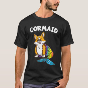 Cute Corgi Puppy Mermaid Dog Girls Women T-Shirt
