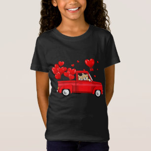 Cute Corgi Riding Red Truck Love Valentine's Day G T-Shirt