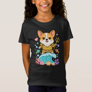 Cute Corgi Sea King Cartoon Kawaii Ocean Dog T-Shirt